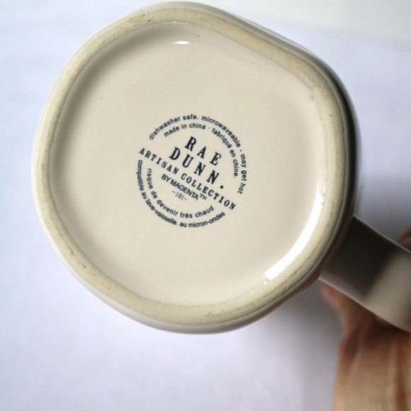 RAE DUNN Hello Spring Cream & Green Coffee Tea Mug Ceramic Collectible - Picture 3 of 4